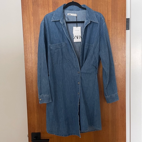 ✨NWT✨ Zara Denim Wrap Dress - Picture 6 of 7